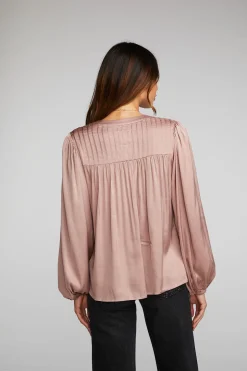 Women Chaser Brand Stretch Silky Woven Button Down