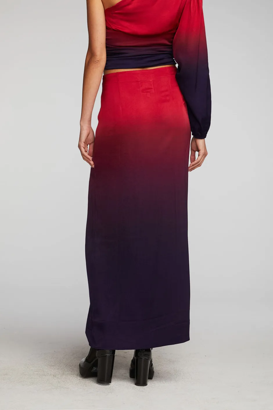 Women Chaser Brand Stretch Silky Woven Midi Skirt