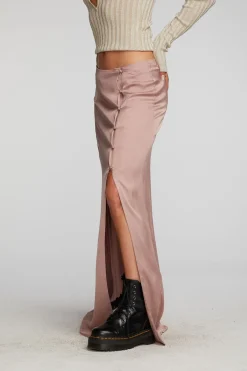 Women Chaser Brand Stretch Silky Woven Midi Skirt