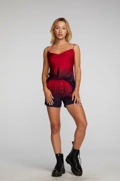 Women Chaser Brand Stretch Silky Woven Tank Top