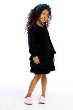 Kids Chaser Brand Stretch Velvet Blouson Sleeve Raglan