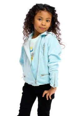 Kids Chaser Brand Stretch Velvet Moto Jacket