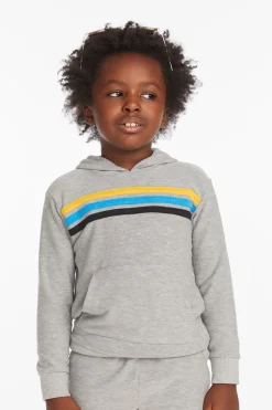 Kids/BOY Chaser Brand Striped Heather Grey Boys Pullover Hoodie