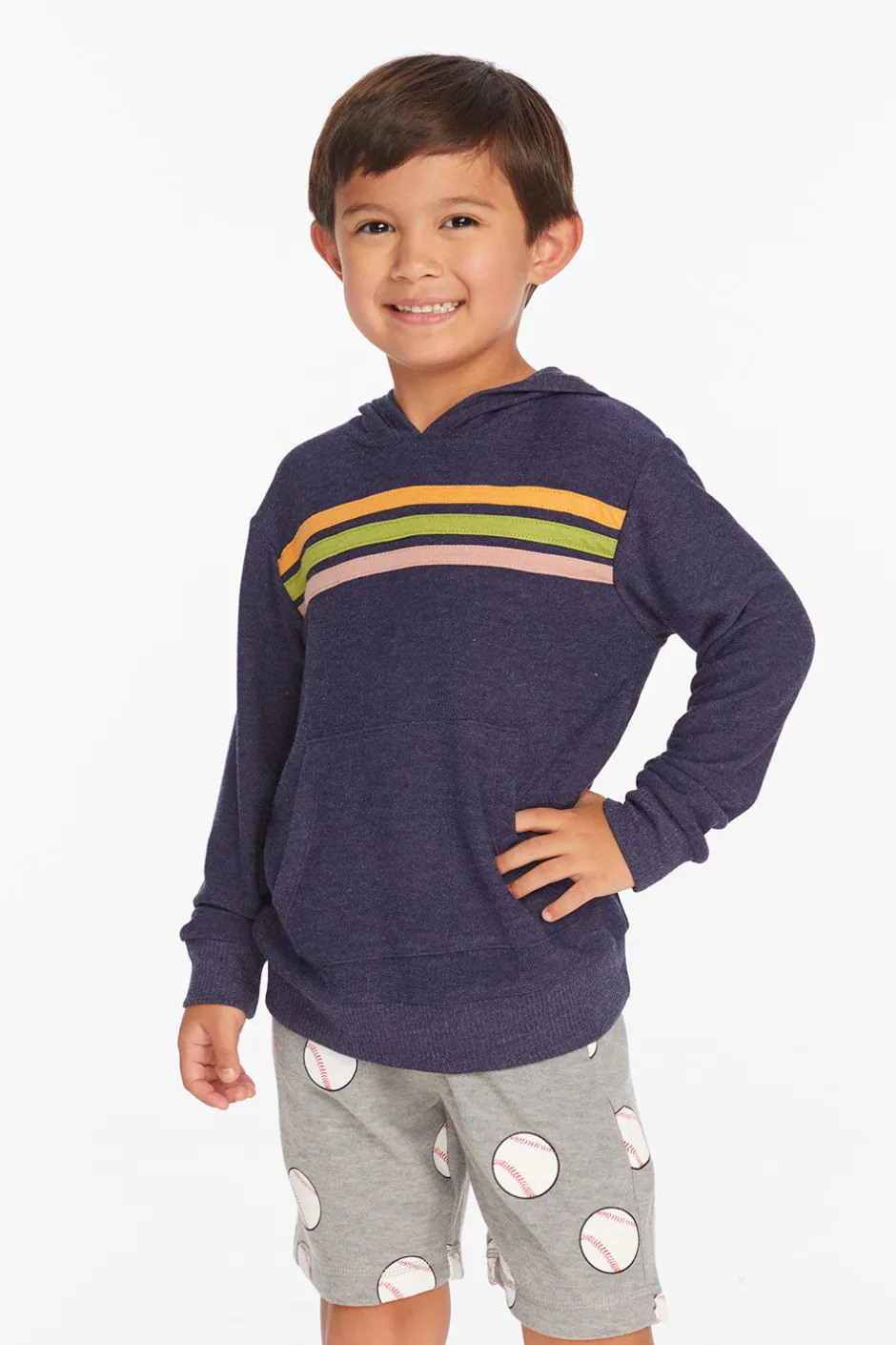 Kids/BOY Chaser Brand Striped Sapphire Boys Pullover Hoodie