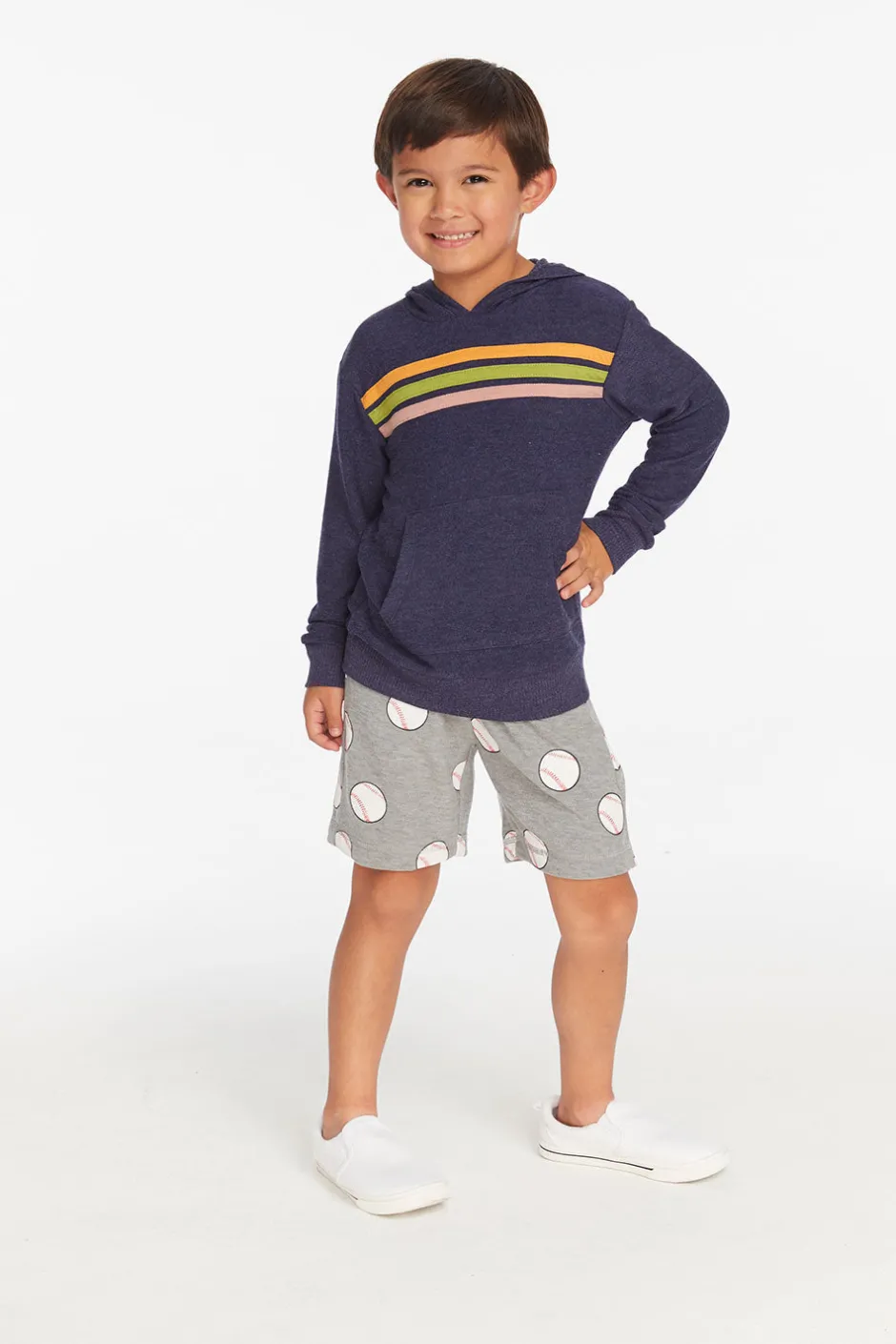 Kids/BOY Chaser Brand Striped Sapphire Boys Pullover Hoodie