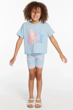 Kids Chaser Brand Sun Lovin' Stripe Girls Shorts