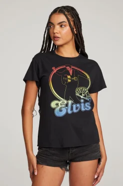 Women Chaser Brand Sun Records Rainbow Elvis Tee