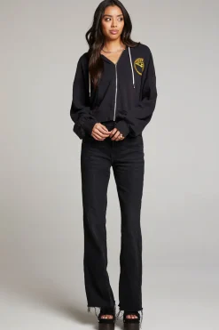 Women Chaser Brand Sun Records Studded Elvis Zip Up Hoodie