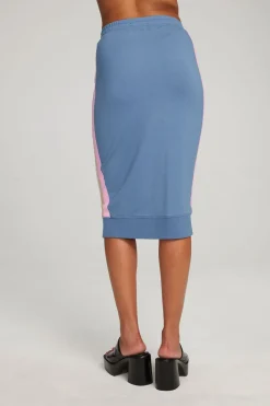 Women Chaser Brand Sundance Vintage Blue Midi Skirt