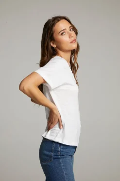 Women Chaser Brand Sunshine White Scoop Neck Tee