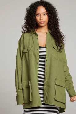 Women Chaser Brand Sweet Pea Sphagnum Button Up