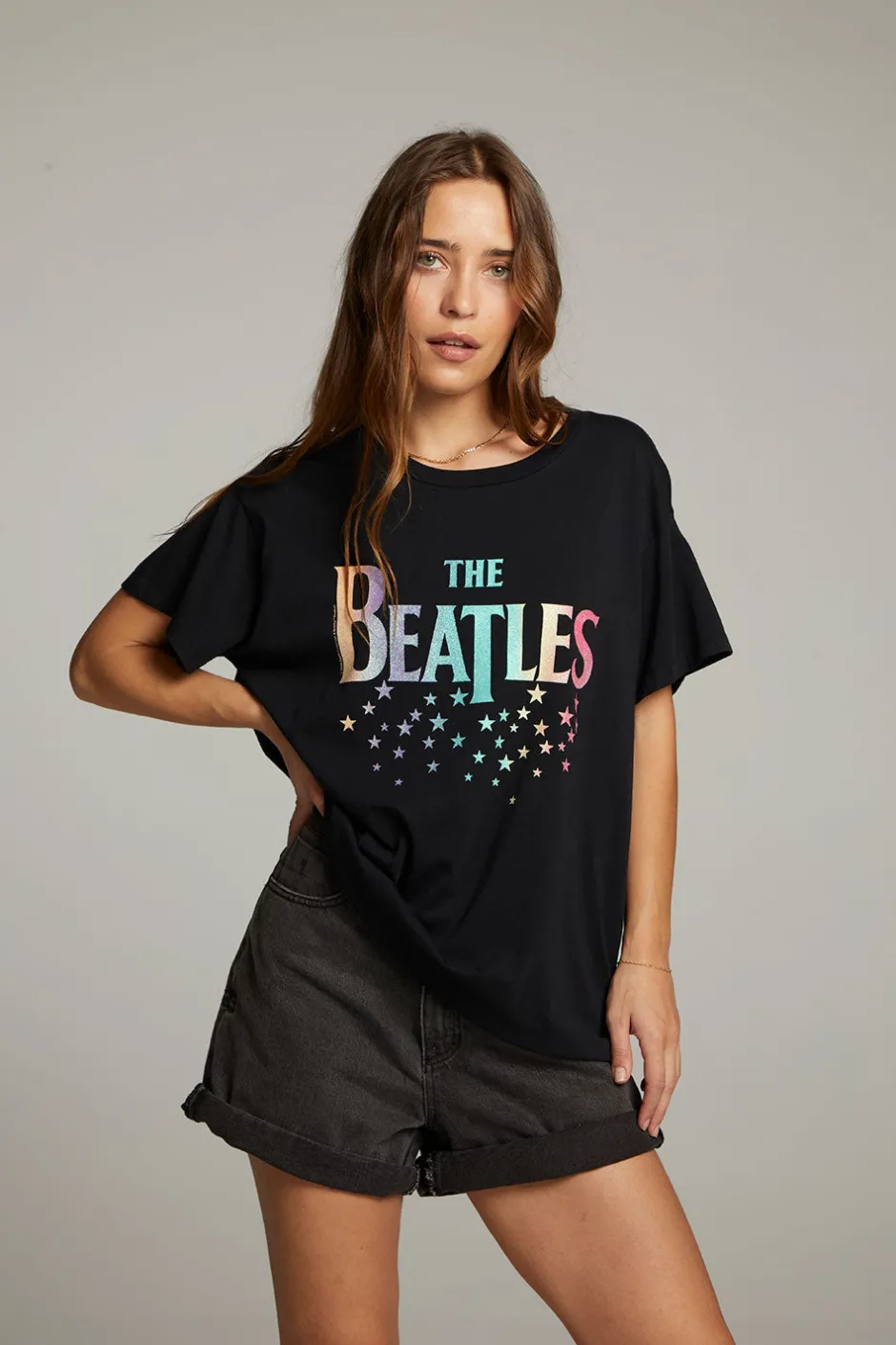 Women Chaser Brand The Beatles Rainbow Tee