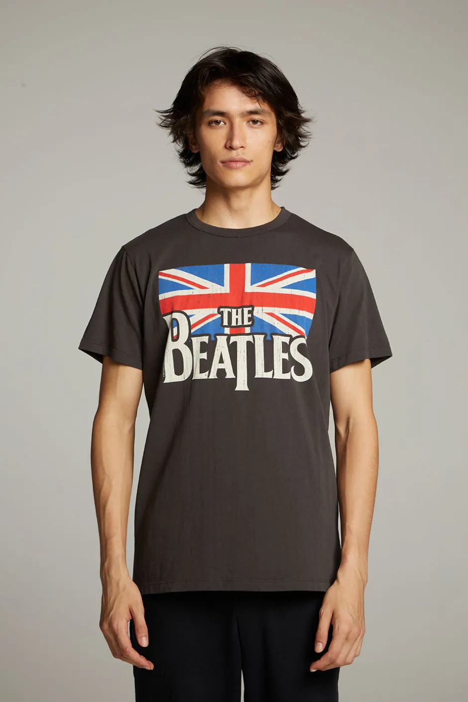 Women Chaser Brand The Beatles Union Jack Crew Neck Tee