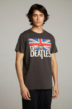 Women Chaser Brand The Beatles Union Jack Crew Neck Tee