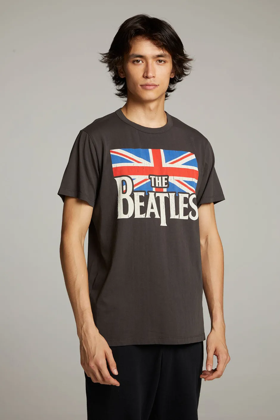 Women Chaser Brand The Beatles Union Jack Crew Neck Tee