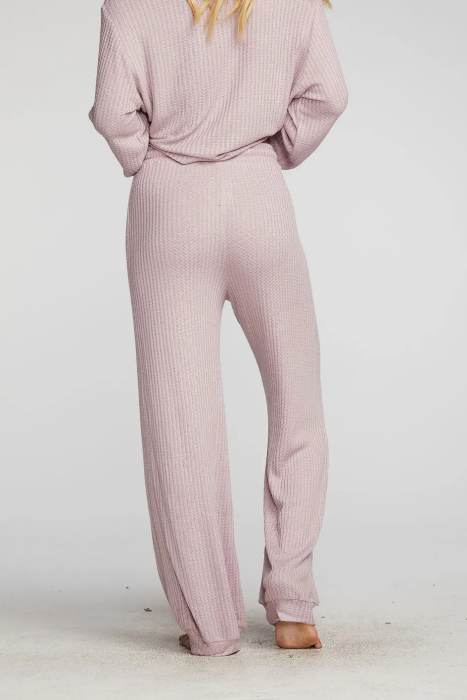 Women Chaser Brand Thermal Waffle Blouson Hem Joggers