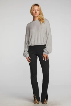 Women Chaser Brand Thermal Waffle Long Sleeve Pullover