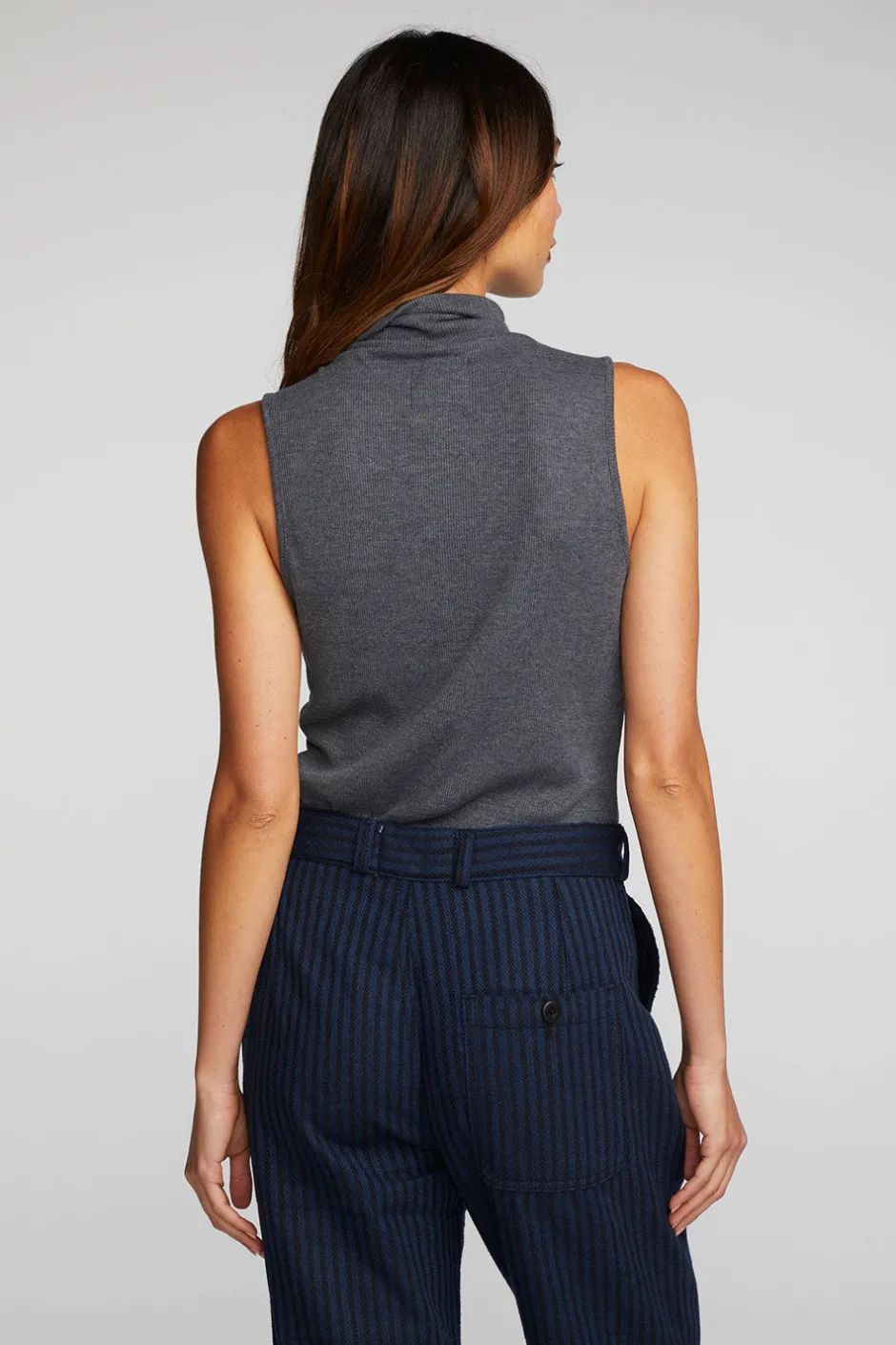 Women Chaser Brand Triblend Rib Knit Button Down Tank