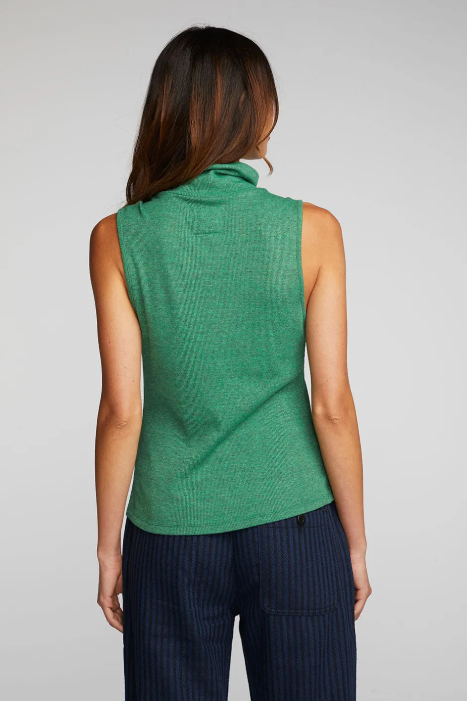 Women Chaser Brand Triblend Rib Knit Button Down Tank