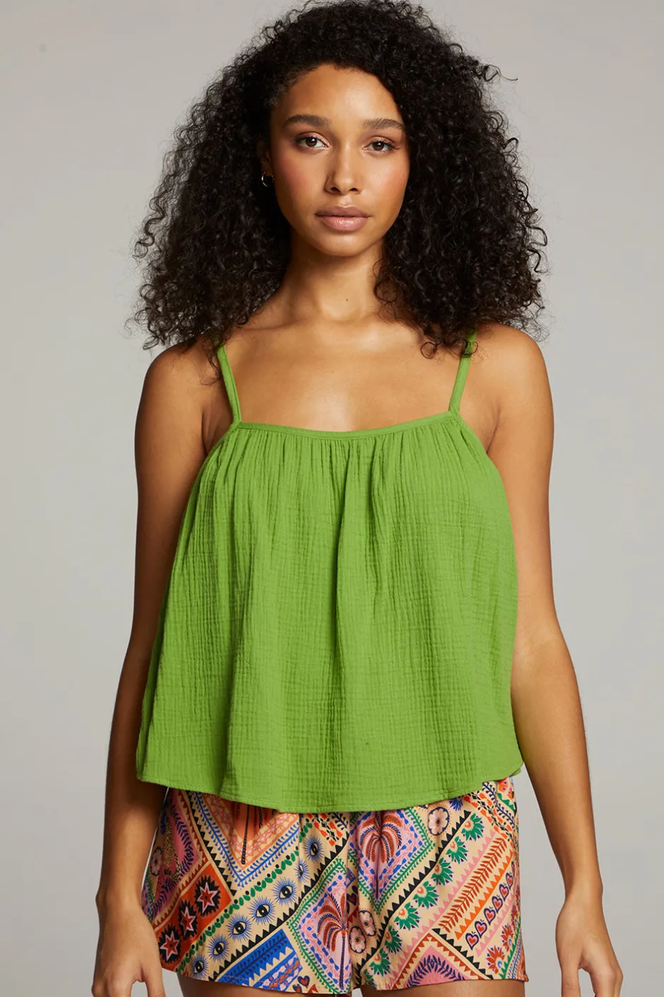 Women Chaser Brand Tropical Piquant Green Top