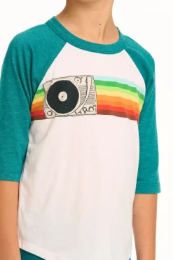Kids/BOY Chaser Brand Turntable Rainbow Recycled Vintage Jersey Baseball Tee