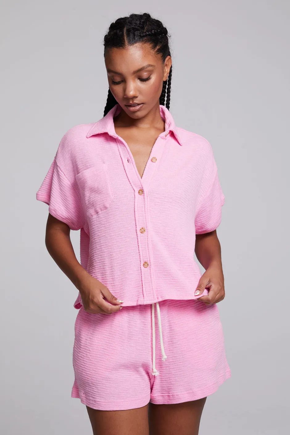 Women Chaser Brand Valentina Rosewater Button Down