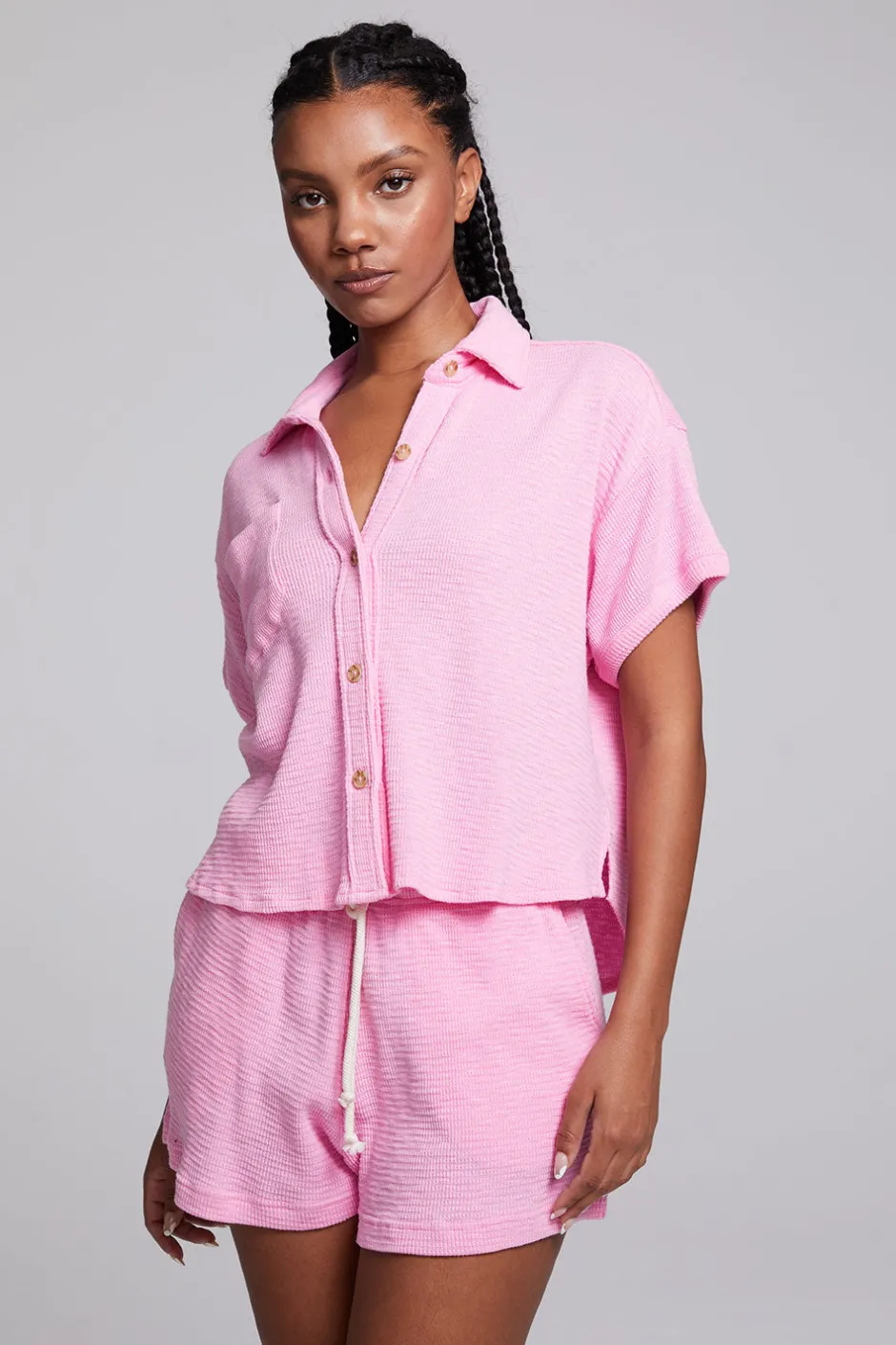 Women Chaser Brand Valentina Rosewater Button Down