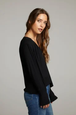 Women Chaser Brand Warren Licorice Blouse