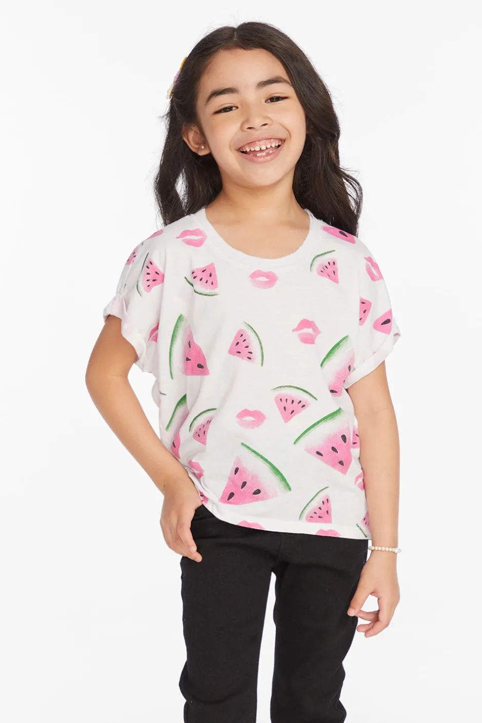 Kids Chaser Brand Watermelon Lips Girls Tee
