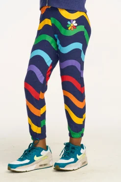 Kids Chaser Brand Wavy Rainbow Slouchy Pant