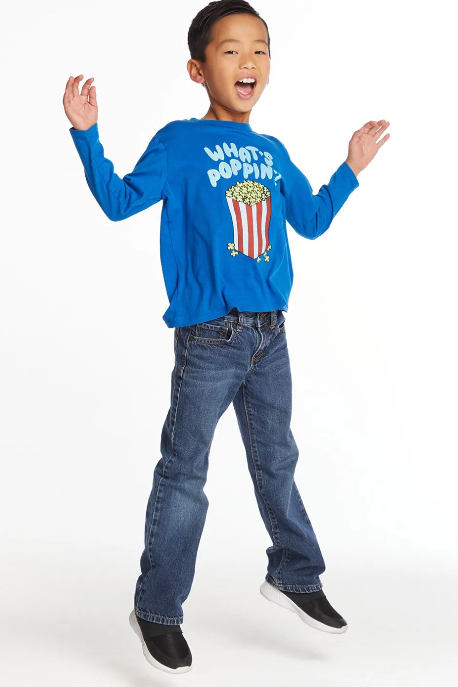 Kids/BOY Chaser Brand Whats Poppin' Boys Long Sleeve Crew Neck Tee
