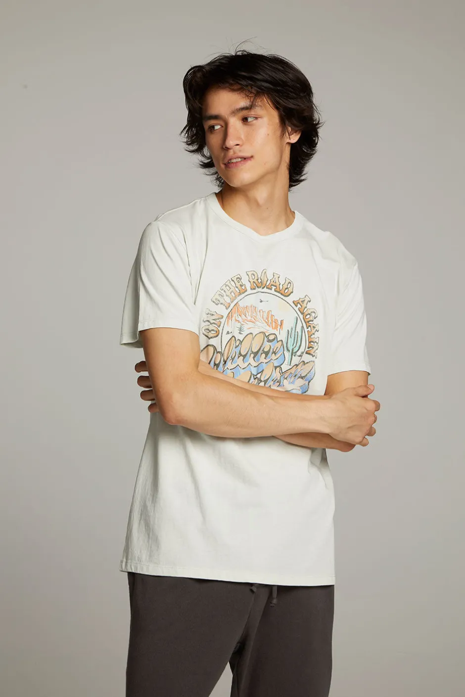 Women Chaser Brand Willie Nelson On The Road Again Crew Neck Tee