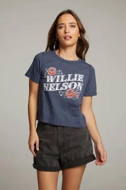 Women Chaser Brand Willie Nelson Roses Tee