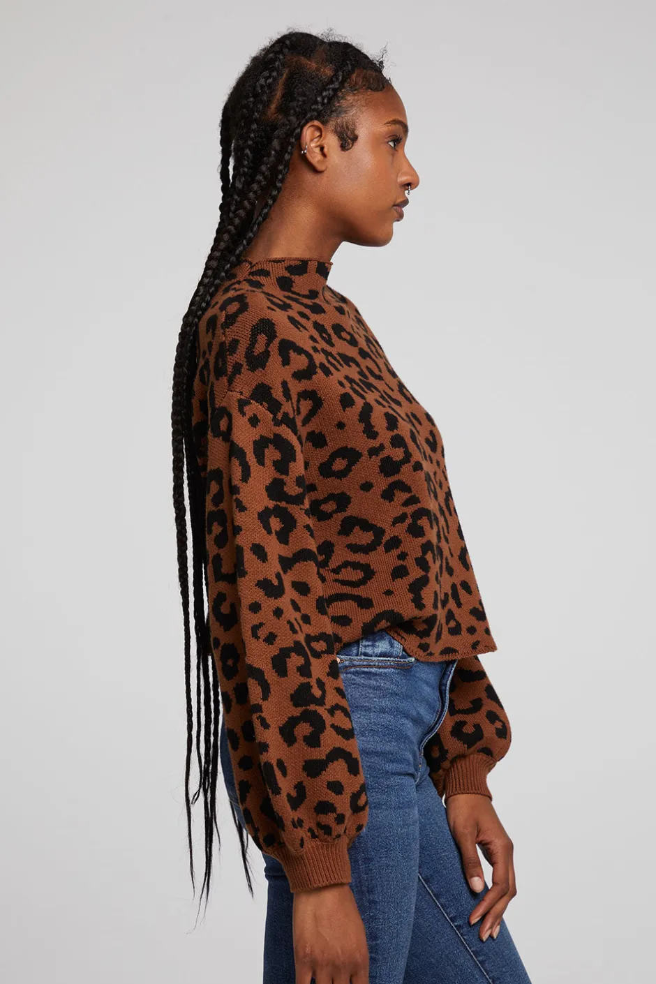 Women Chaser Brand Willie Old Town Leopard Pullover