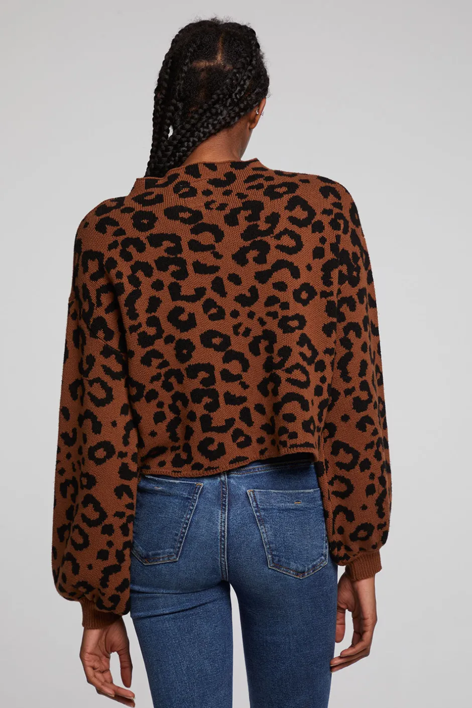 Women Chaser Brand Willie Old Town Leopard Pullover