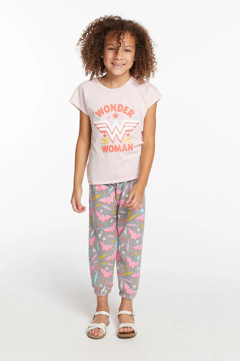 Kids Chaser Brand Wonder Woman Retro Logo Girls Tee