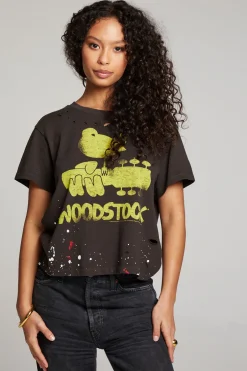 Women Chaser Brand Woodstock Bird On Guitar Tee