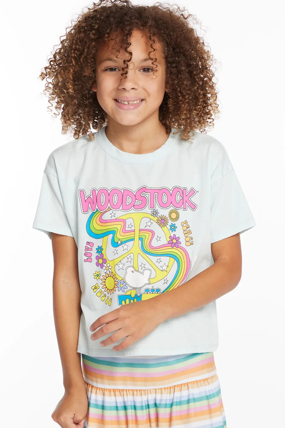 Women/Kids Chaser Brand Woodstock Peace Sign Girls Tee