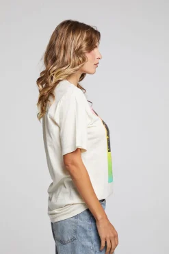 Women Chaser Brand Woodstock Rainbow Poster Tee
