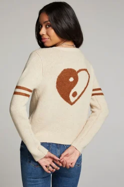 Women Chaser Brand Yin Yang Heart Cardigan