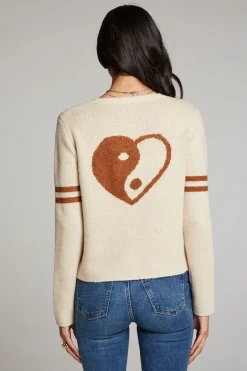 Women Chaser Brand Yin Yang Heart Cardigan