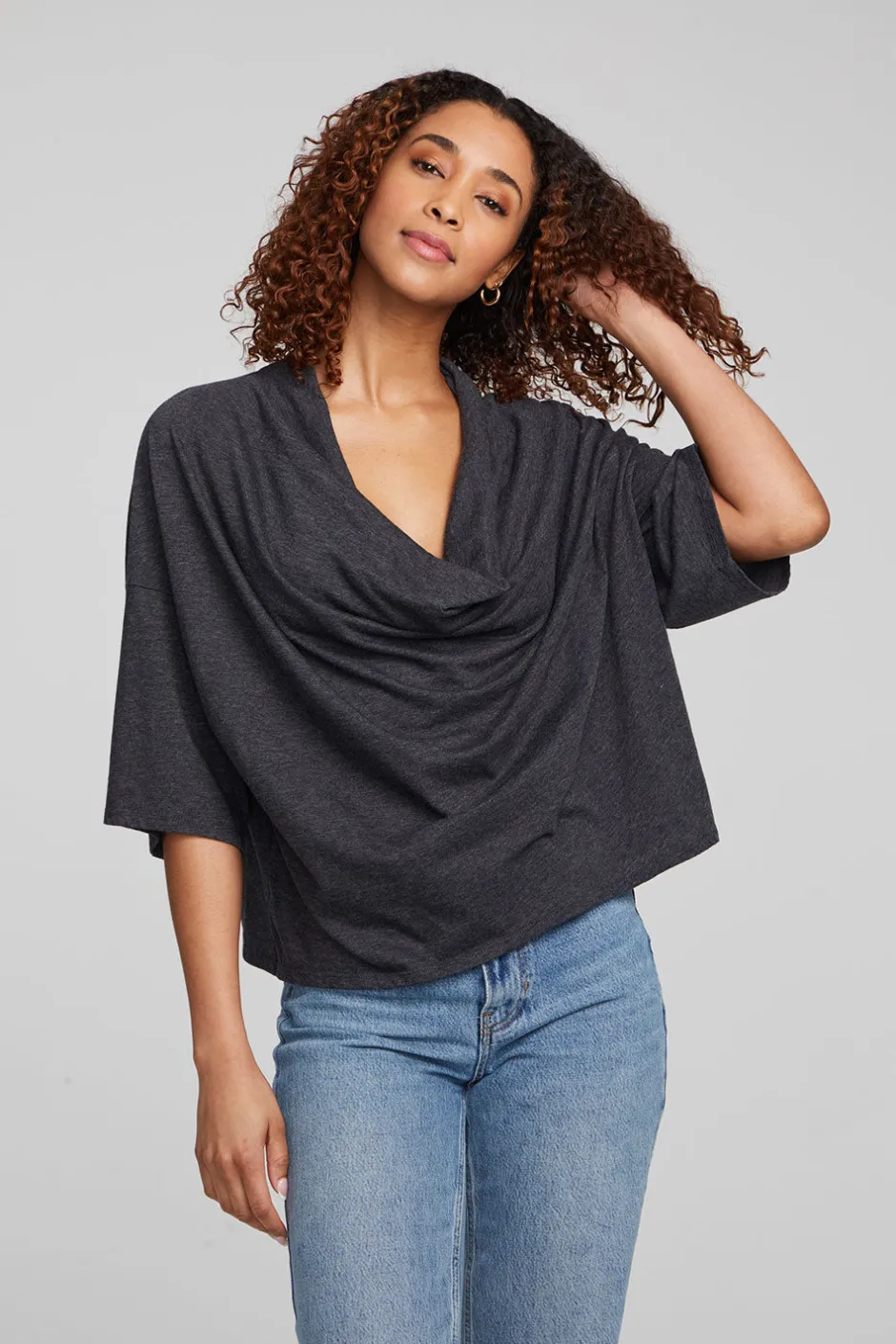 Women Chaser Brand Yoko Shadow Black Tee
