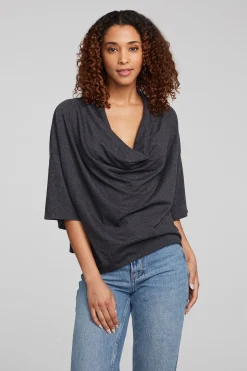 Women Chaser Brand Yoko Shadow Black Tee