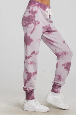 Women Chaser Brand Zuma Cotton Terry Joggers With Rib And Shoestring Tie
