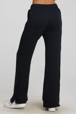 Women Chaser Brand Zuma Cotton Terry Wide Leg Joggers With Button Side Seam