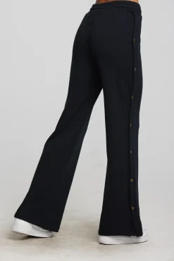 Women Chaser Brand Zuma Cotton Terry Wide Leg Joggers With Button Side Seam