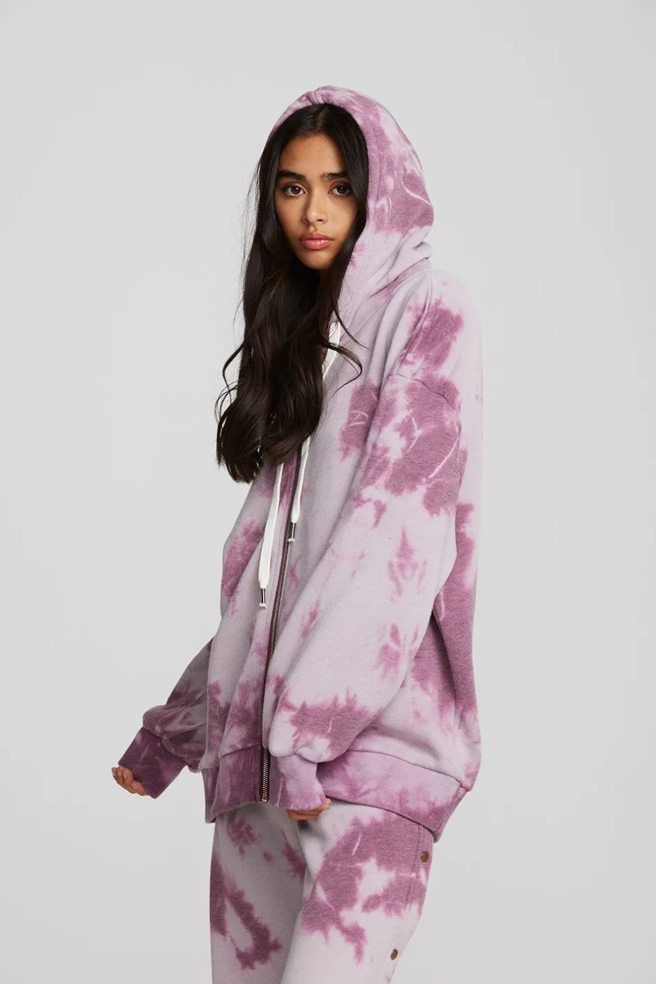 Women Chaser Brand Zuma Cotton Terry Zip Up Hoodie