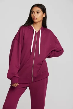 Women Chaser Brand Zuma Cotton Terry Zip Up Hoodie
