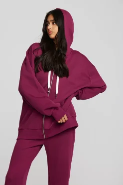 Women Chaser Brand Zuma Cotton Terry Zip Up Hoodie